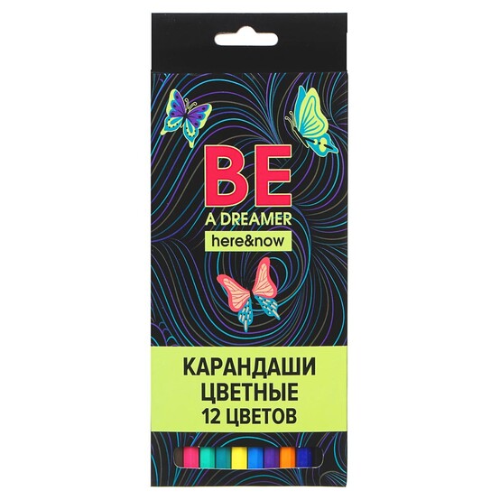Вандер Флайт Карандаши 12 цветов шестигранные заточенные, улучшенное письмо, пластик, в кар Вандер Флайт Карандаши 12 цветов шестигранные заточенные, улучшенное письмо, пластик, в кар