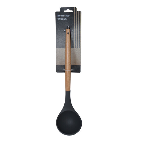 Половник нейлон 32 см деревянная ручка черный JBL Baizheng (1/240) Половник нейлон 32 см деревянная ручка черный JBL Baizheng (1/240)