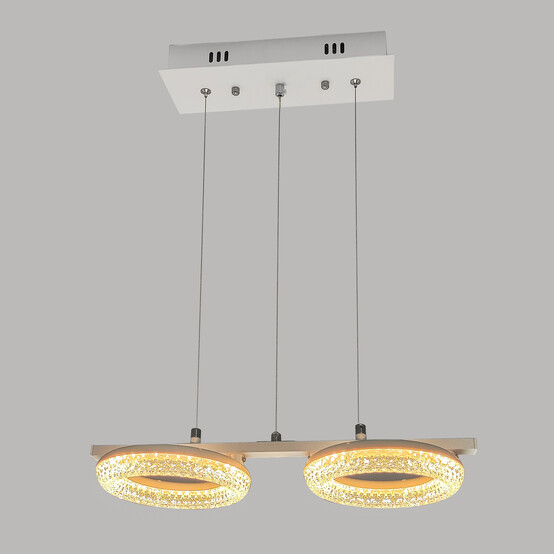 Люстра светодиодная кухонная 2 плафона 45*18*100 см 32Вт 1200 LM 10м2 3 цвета черный Baizheng (1/1)