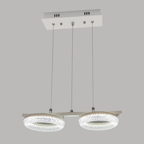 Люстра светодиодная кухонная 2 плафона 45*18*100 см 32Вт 1200 LM 10м2 3 цвета черный Baizheng (1/1)