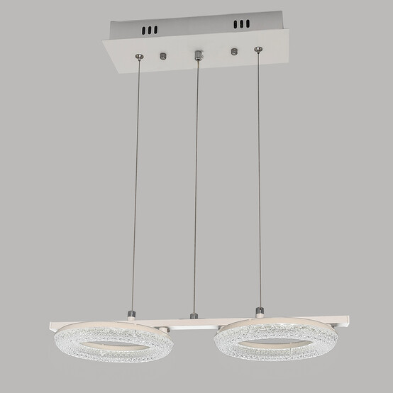 Люстра светодиодная кухонная 2 плафона 45*18*100 см 32Вт 1200 LM 10м2 3 цвета черный Baizheng (1/1)