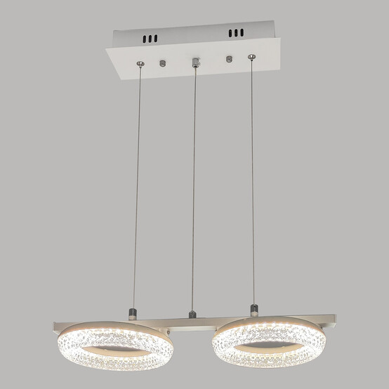 Люстра светодиодная кухонная 2 плафона 45*18*100 см 32Вт 1200 LM 10м2 3 цвета черный Baizheng (1/1)