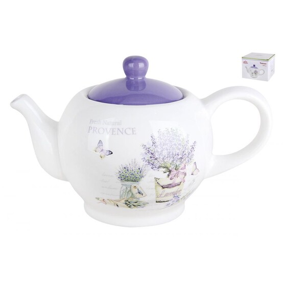 Чайник керамический заварочный 1000 мл круглый под упак Lavender Коралл (1/24)