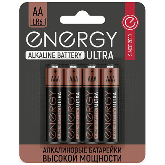 Батарейка алкалиновая ААА 1,5V упак 4 шт Ultra Energy (4/72)