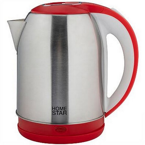 Чайник металлический электрический 2,3 л 1,5 кВт стальной красный HS-1054 HomeStar (1/12)