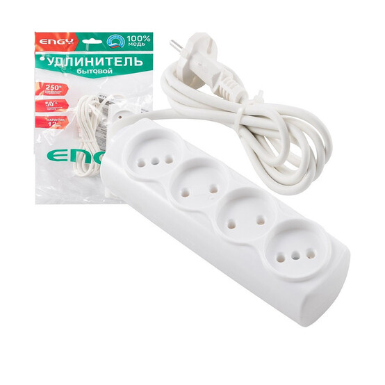 Удлинитель 4 гнезда 7 м Эконом Engy (1/40)