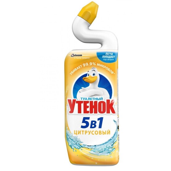 ТУАЛЕТНЫЙ УТЕНОК Средство для унитаза 5в1 Цитрусовый 900мл.