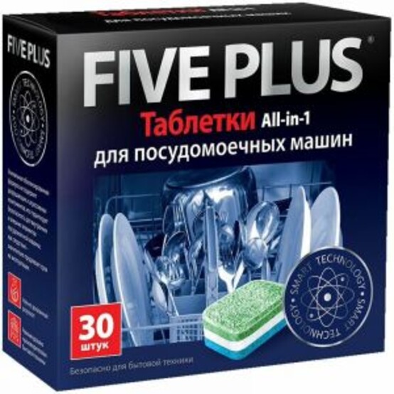 5+ FIVE PLUS Таблетки для посудомоечных машин в упак.30шт 510гр/847