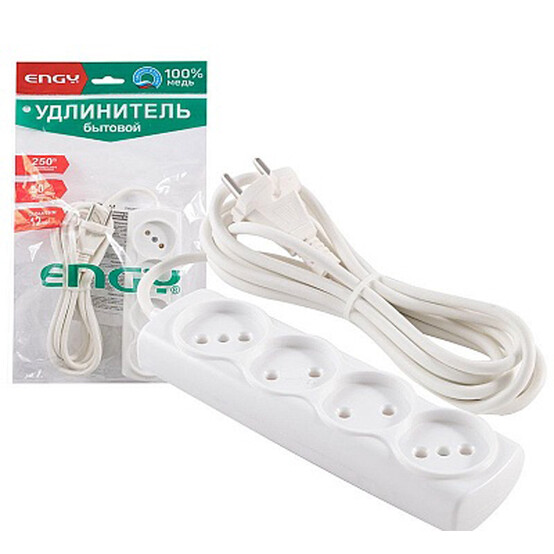 Удлинитель 4 гнезда 3 м Премиум Engy (1/40)