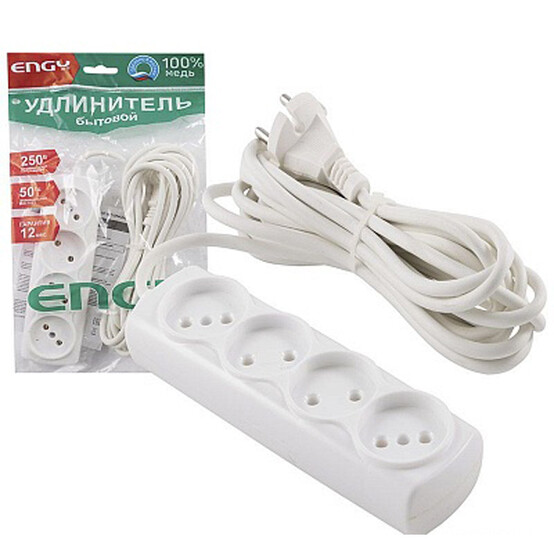 Удлинитель 4 гнезда 5 м Премиум Engy (1/35)
