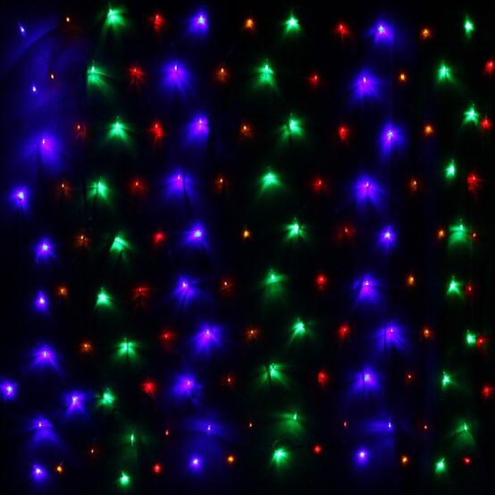Гирлянда светодиодная 2*1,5 м 144 Led 8 режимов IP-20 сетка Мультицвет Серпантин (1/48)