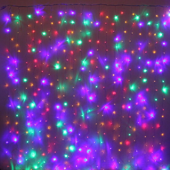 Гирлянда светодиодная 3*2,5 м 630 Led 8 режимов IP-40 занавес Классика Premium Серпантин (1/16)