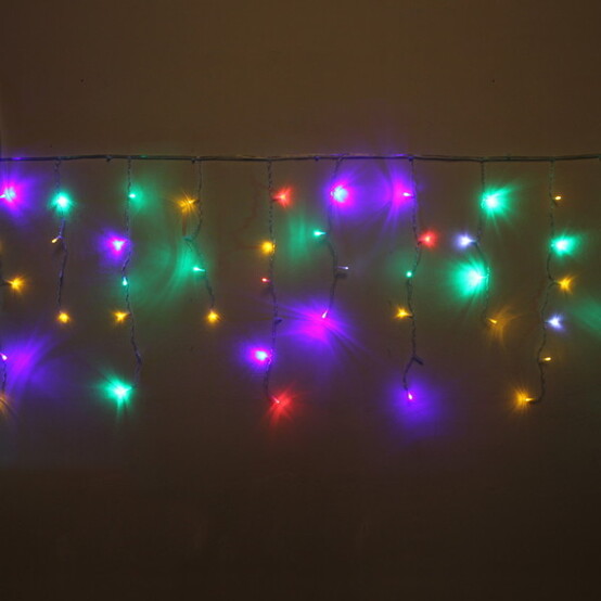 Гирлянда светодиодная 3*30/50 м 120 led 220 В бахрома мультицвет Мерцание Серпантин (1/100)