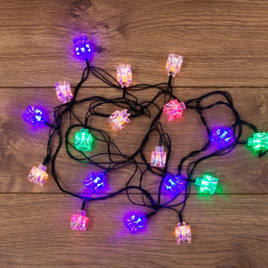 Гирлянда светодиодная 2,8 м 20 led 8 реж кубики мультиколор Neon-night (1/24)