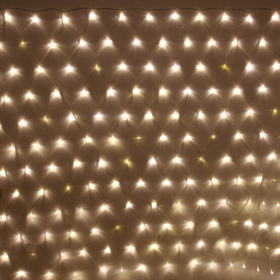 Гирлянда светодиодная 2*1,5 м 192 led 220 В сетка теплый белый Мерцание Серпантин (1/50)