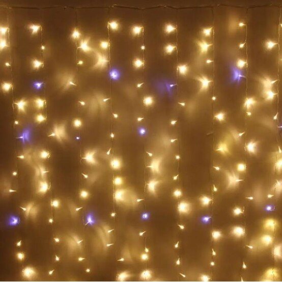 Гирлянда светодиодная 2*1,5 м 320 led 220 В занавес белый Мерцание Серпантин (1/30)