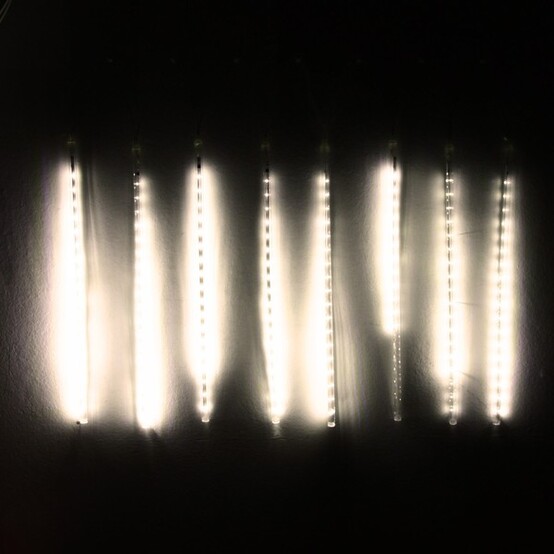 Гирлянда светодиодная 3м*30см 192 led 220 В 8 трубок белый цвет Тающая сосулька Серпантин (1/50)
