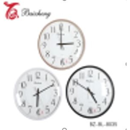 Часы пластиковые настенные 35 см круг в ассортименте BZ-BL-8035 Baizheng (1/10)