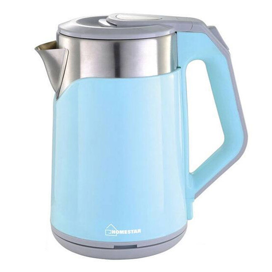 Чайник металлический электрический 1,8 л 1,5 кВт голубой HS-1019 HomeStar (1/12)