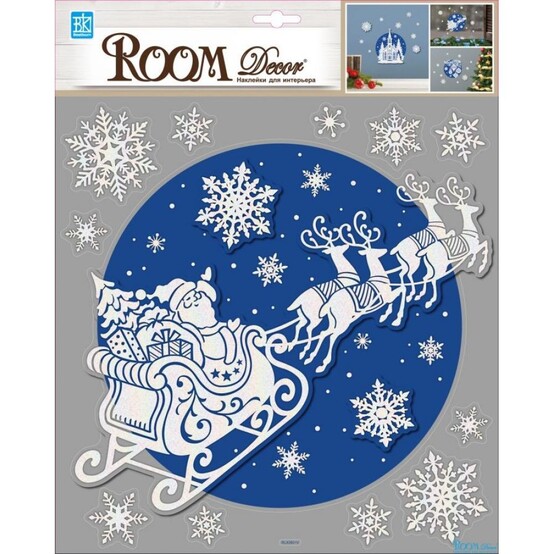 Стикер Дед Мороз в санях Room Decor (1/1)