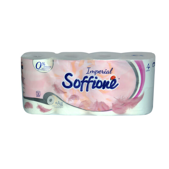 Туалетная бумага Soffione Imperial четырехслойная, белая, 8 рулонов /10900092