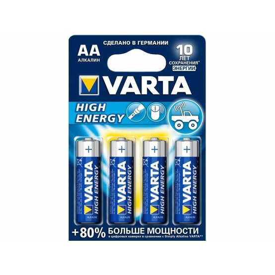 Элементы питания VARTA HIGH ENERGY AA бл. 4 (рус.) 1 ШТ