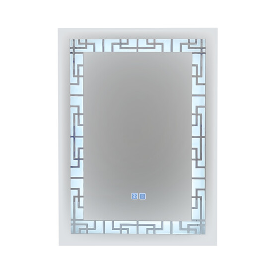 Зеркало 50cm*70cm с LED-подсветкой и функц. антизапотевание в ванную комнату прямоугольное BZ-D032