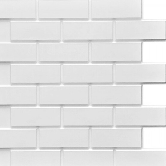 Панель стеновая ПВХ  Эклектика Белотта 3D (белый кирпич) 0,595х0,595м (6)